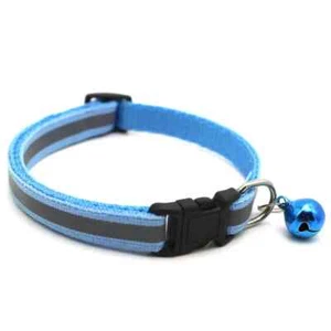 Safe Paws Dog/Cat Solid Collar With Safety Buckle & Bell, Sky Blue - Picture 1 of 7