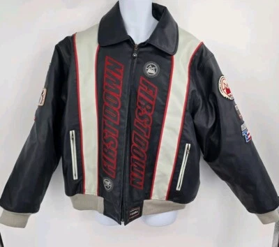 Chaqueta de cuero para motocicleta First Down para hombre equipo de carreras de alto rendimiento talla XL Foto 1 de 4
