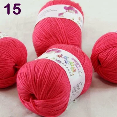 Sale 4 Skeinsx50g Cashmere Silk Wool Children Hand Knit Blankets Crochet Yarn 15 - Image 1 of 4