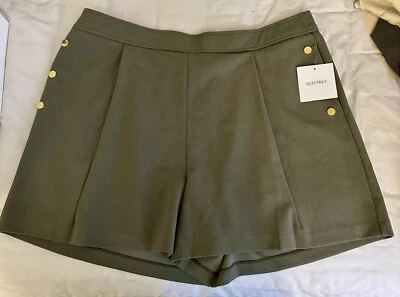 Pantalones Cortos Ellen Tracy Talla XL Nuevos Lt Oro Oliva Detalle Botón Demur Maduros Foto 1 de 4