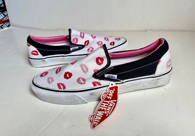 De colección Vans Slip On Multi Labios Beso Zapatos de Skate Skateboarding Monopatín Nuevo de Lote Antiguo 9 Foto 1 de 4