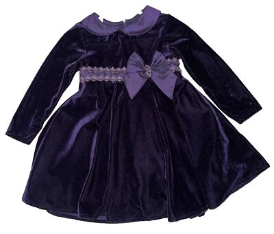 Sophie Rose, 2T с воротником фиолетовый бархат L.S платье с подкладкой машинная стирка - Изображение 1 из 4