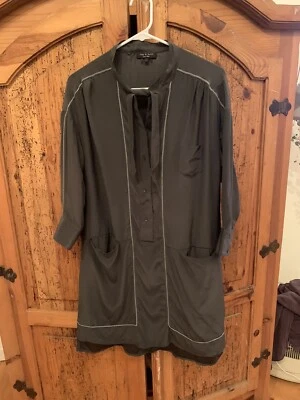 'Rag & Bone' Styish Super Cute Silk Shirt Mini-Dress, Size 2, Great detail - Image 1 of 4