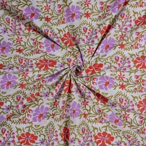 Indian Floral Hand Block Print Cotton Fabric Sewing Fabric Loose By The Yard - Picture 1 of 5