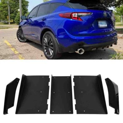 For Acura MDX RDX Car Rear Bumper Diffuser 4-Fin Splitter Lip + Rear Spats Set - Изображение 1 из 4