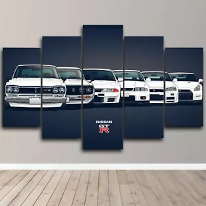 Nissan GTR JDM Modified Sport Car 5 Piece Canvas Wall Art Print Poster Home Deco - Picture 1 of 5