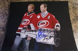 GLEN WESLEY KEVYN ADAMS DUAL SIGNED 8X10 MATTE PHOTO CAROLINA HURRICANES - Picture 1 of 2