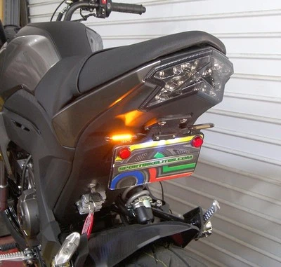 Kit eliminador de para-lama Kawasaki Z125 Pro SS com sinais de mudança de direção LED âmbar - fumaça - Imagem 1 de 4