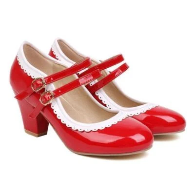 Moda Para Mujer Brillante Imitación Cuero Mary Jane Vestido Fiesta Zapatos Boda Niña 2025 Foto 1 de 4