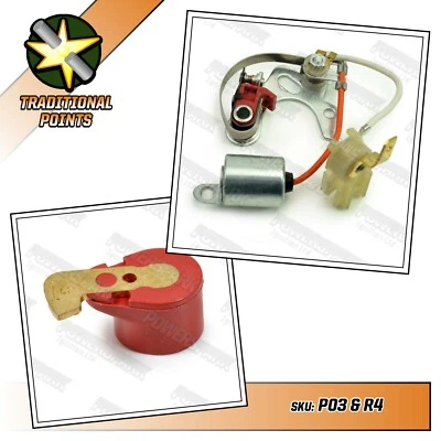 22D6 25D6 puntos y condensador con brazo de rotor rojo Powermax Triumph Wolesley Aston Foto 1 de 4