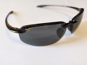Gafas de sol deportivas Maui Jim Ho'Okipa MJ-407-02 marcos envolventes negros con lentes negras - Imagen 1 de 2
