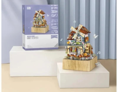 Loz Building Block Music Box - Eternal Flowers - Windmill - Self MOC Brick - Image 1 of 4
