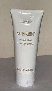 Mary Kay Satin Hands Buffing Cream 3oz/85g  New Gold/White Flipcap Discontinued  - Picture 1 of 5
