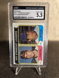 1974 Topps #207 Strikeout Leaders Nolan Ryan Tom Seaver HOF CGC Graded 5.5 EX+ - Picture 1 of 2