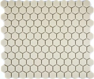 Mosaik Fliese Keramik Hexagon hellbeige rutschfest Boden 11A-1202-R10 | 1 Matte - Bild 1 von 4