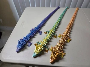 24" Crystal Articulated Dragon 3D Printed - Saber3D - Picture 1 of 18