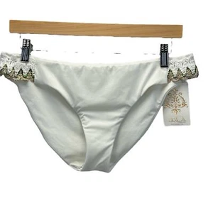 Becca Crochet Detail Bikini Bottom - White - size Large - Picture 1 of 7