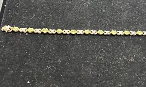 sterling silver bracelet With Cz Stones Size 7 Inches (LT-E)