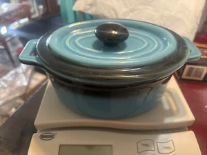 Mini Unmarked Ceramic Baking Dish with Lid, Made In China - Picture 1 of 5