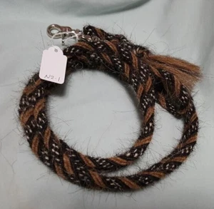 Mane Horse Hair Roping Reins 8 feet 3/8" dia., Pattern  N2-1 with snaps - Picture 1 of 1