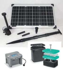 Solar Tauchpumpe Solarpumpe Akku Teich Batterie Teichpumpe Filter Gartenteich 20 - Bild 1 von 11