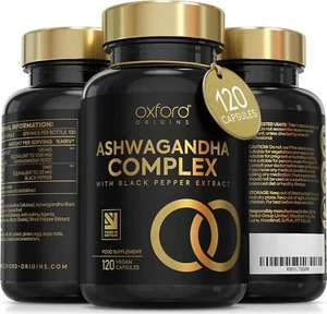 Ashwagandha Capsules x 120 Root Powder Stress Anxiety Relief Fatigue Tiredness - Picture 1 of 16