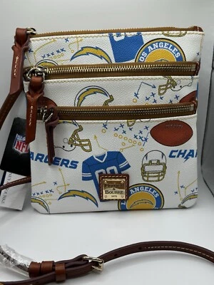 DOONEY & BOURKE NFL LOS ANGELES CHARGERS TRIPLE ZIP CROSSBODY BAG NEW - Image 1 of 4