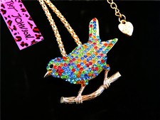 lovely sparrow charm pendant necklace Fashion Betsey Johnson jewelry Crystal