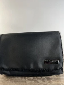 Chanel Y2K Black Satin With Classic Chanel Trim Travel Beaute Case Vtg - Picture 1 of 11