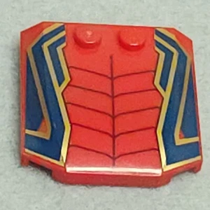 LEGO Part 45677pb163 Wedge 4x4 with Dark Red Spider Web Pattern RED Qty 1 - Picture 1 of 4