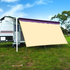 RV Awning Privacy Screen Shade Panel Kit Sunblock Shade Drop 8 x 15ft Wheat Tarp - Picture 1 of 6