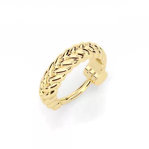 18K Gold Vermeil Zopf Knorpel Ohrringe Clicker Unikat Twist Helix Creolen Ring - Bild 1 von 9