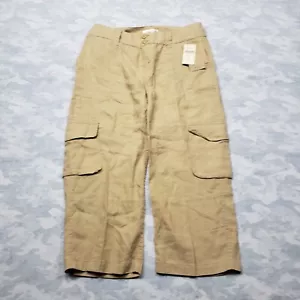 Coldwater Creek Pants Womens 6 Brown Cargo Line. Crop Natural Fit NWT - Picture 1 of 14