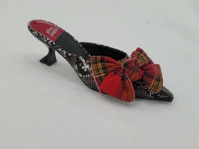 Jeffrey Campbell Adorn Gatito Tacón Cuero Gris Serpiente Mules Rojo Lazo Talla 5 M Foto 1 de 4