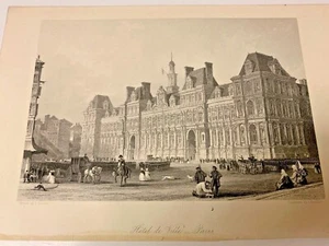   Print  of  The Hotel de Ville Paris by J. Saddler - Picture 1 of 5