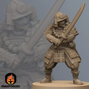 Samurai Miniature Swordsman Warrior Mini Dungeons and Dragons Mini DnD 5e 28mm - Picture 1 of 1