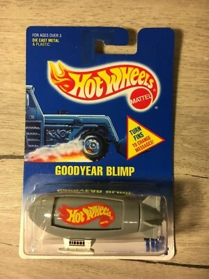 *MOC* Mattel Hot Wheels Blue Card Goodyear Blimp Collector No. 194 - Fins Change Foto 1 de 4