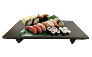 Melamine Rectangular Display Plate Nigini Sushi Sashimi 10-1/2" X 6-7/8" Black - Picture 1 of 12