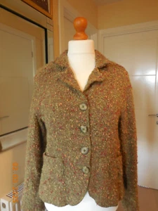 Avoca sz 16/42 Vintage Green Boucle Wool mix Jacket Ua to Ua 22ins / 56cm - Picture 1 of 12