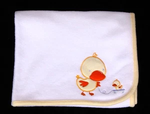 Carter's Child of Mine White Fleece Duck Baby Blanket EUC - Picture 1 of 2