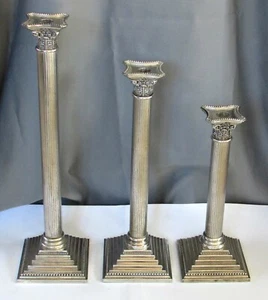 Three Godinger Portavelas Plateados - Cuerda Vertical - Bases de Escaleras - Imagen 1 de 7