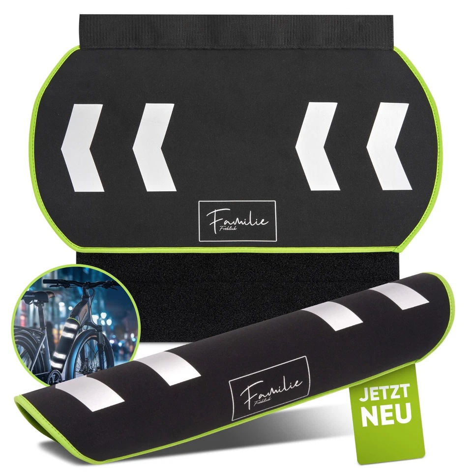 FAMILIE FRÖHLICH E-Bike Akku Schutzhülle | Akku Abdeckung mit Reflektoren | stufenlos verstellbar