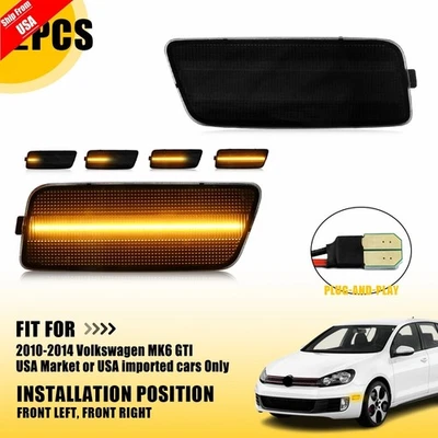 Luces de señal LED blancas marcadoras laterales delanteras blancas para VW Volkswagen MK6 2010-14 Golf/GTI Foto 1 de 4