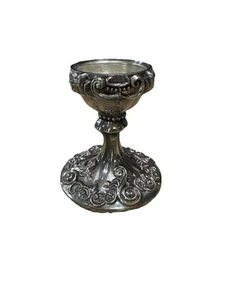 Candelabro/candelabro vintage Godinger Silver Art Co. ornamentado de 3,5" de alto - Imagen 1 de 6
