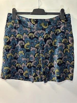 Monsoon Skirt Size 16 Velvet Teal Black Pretty A Line Boho Office Short Pockets - Image 1 of 4