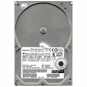 Hitach Hard Disk HDD 500GB 3,5 " SATA Internal Hard Drive Desktop Computer DVR - Picture 1 of 2