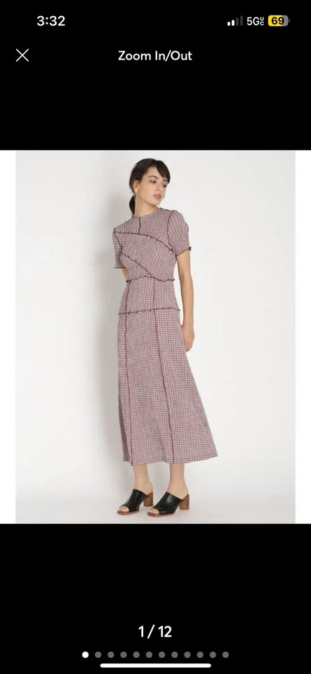 Vestido para mujer Snidel Jfashion talla 0 borgoña maxivestido manga corta Foto 1 de 4