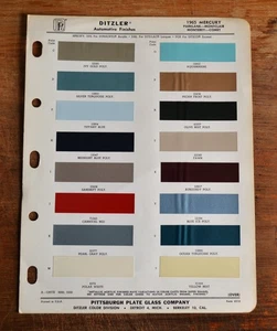 VTG 1965 Ditzler Auto Color Paint Chip Mercury Comet Monterey Montclair 6510 - Picture 1 of 1