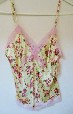 GOLD HAWK Silk Lace & Sequins Floral Vintage Camisole S SUNSHINE /Multi NWT - Image 1 of 4