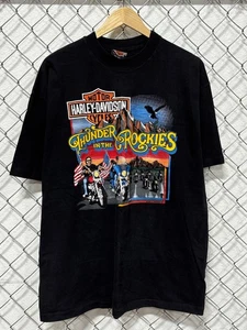 Vintage Harley Davidson Thunder in the Rockies Biker Graphic Tee Size XL - Bild 1 von 3